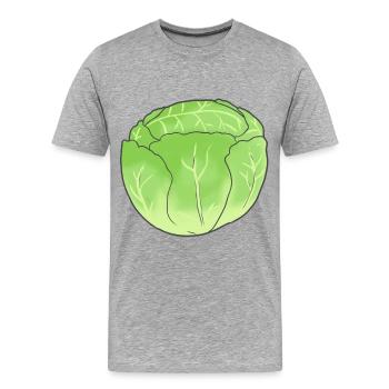 Laitue Chou Légumes Bio Végétarien Jardin - T-shirt bio Premium Homme - gris chiné - Devant - Damien (186cm)