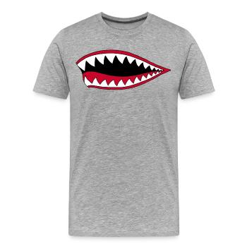 Bouche de carnivore - T-shirt bio Premium Homme - gris chiné - Devant - Damien (186cm)