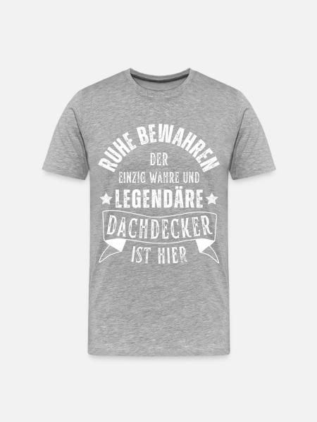 Legendärer Dachdecker Beruf - Männer Premium Bio T-Shirt - Grau meliert