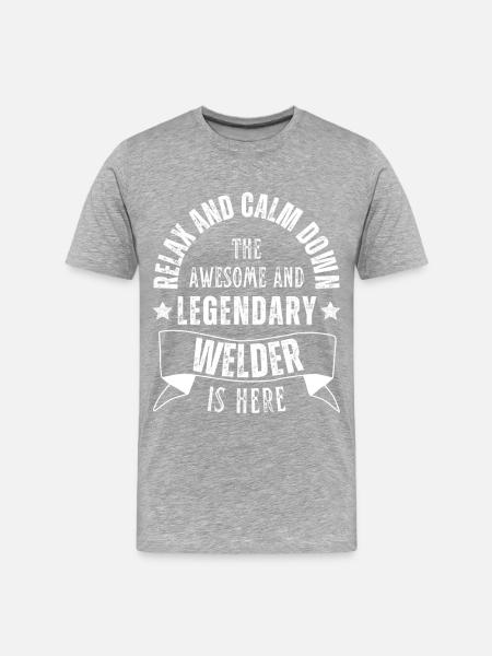 Legendärer Schweißer Beruf - Männer Premium Bio T-Shirt - Grau meliert