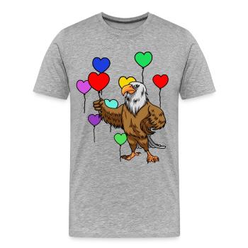 Eagle Birthday Congratulations Birthday Gift - Men's Premium Organic T-Shirt - heather grey - Front - Damien (186cm)