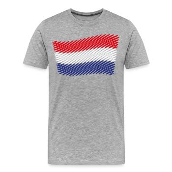 Flag Of The Netherlands / Tricolour (Scribble) - Men's Premium Organic T-Shirt - heather grey - Front - Damien (186cm)