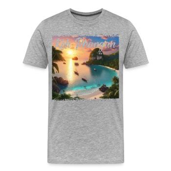 Koh Phangan Sonnenuntergang - Männer Premium Bio T-Shirt - Grau meliert - Vorne - Damien (186cm)