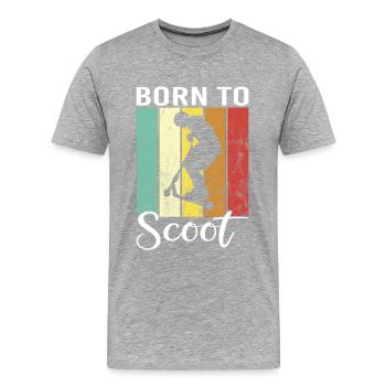 Born to Scoot Stuntscooter Trickscooter Roller - Männer Premium Bio T-Shirt - Grau meliert - Vorne - Damien (186cm)