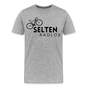 Selten Radlos - Männer Premium Bio T-Shirt - Grau meliert - Vorne - Damien (186cm)