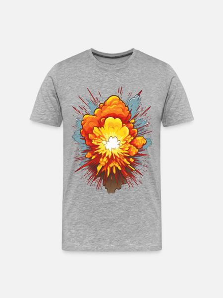 Explosion - Männer Premium Bio T-Shirt - Grau meliert