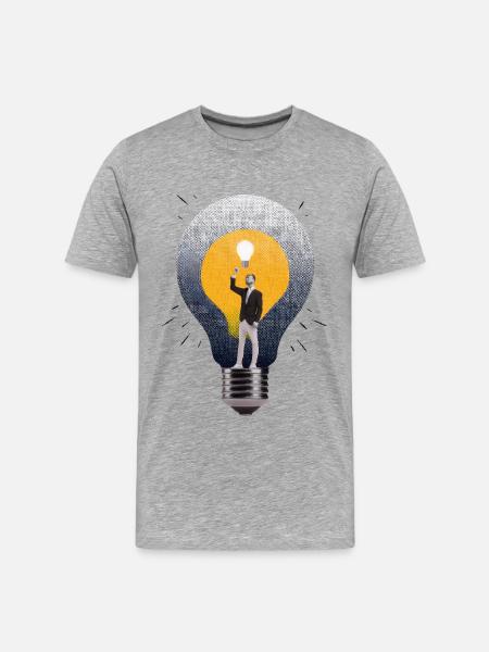 Eine Idee oder Erfindung - Männer Premium Bio T-Shirt - Grau meliert