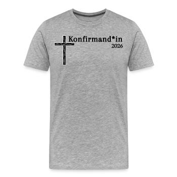 Célébrer la confirmation de l’égalité des sexes en 2026 - T-shirt bio Premium Homme - gris chiné - Devant - Damien (186cm)