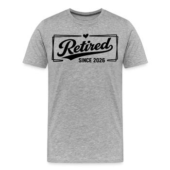 Legendärer ehemaliger Schlagzeuger, der noch im Rhythmus ist - Männer Premium Bio T-Shirt - Grau meliert - Vorne - Damien (186cm)
