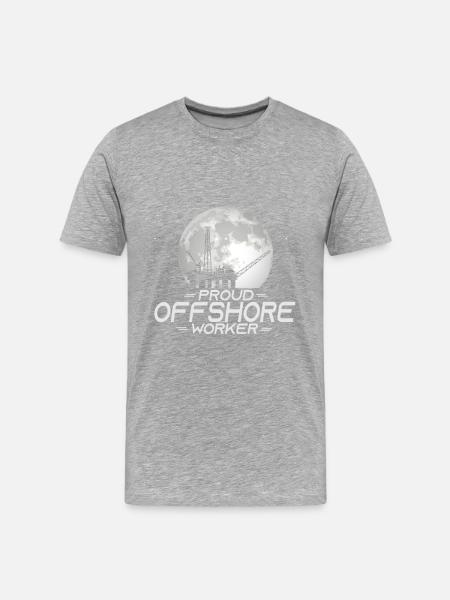 Proud Offshore Worker - Männer Premium Bio T-Shirt - Grau meliert