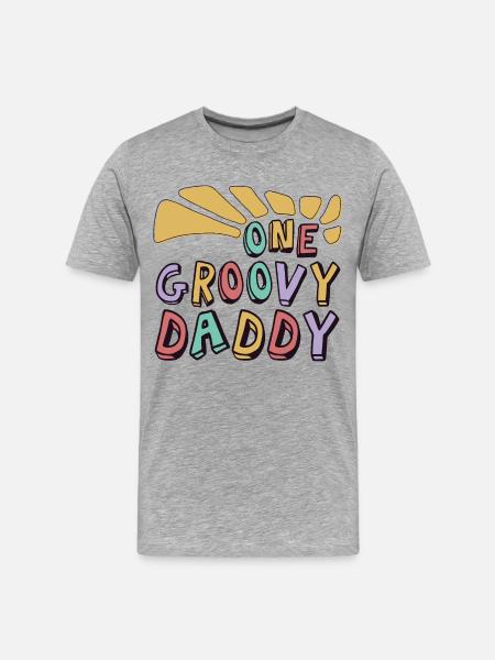 One Groovy Daddy - Men's Premium Organic T-Shirt - heather grey