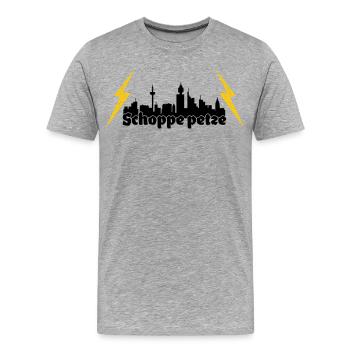 Schoppe petze ffm skyline - Männer Premium Bio T-Shirt - Grau meliert - Vorne - Damien (186cm)