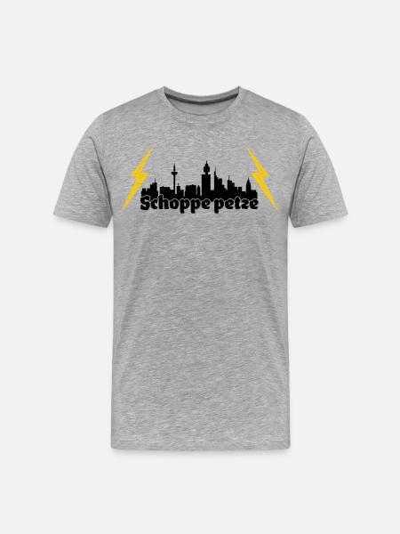 Schoppe petze ffm skyline - Männer Premium Bio T-Shirt - Grau meliert