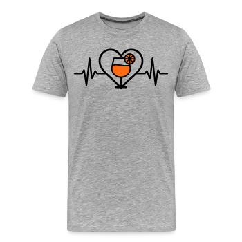 Spritz Heart Cocktail Apéritif - T-shirt bio Premium Homme - gris chiné - Devant - Damien (186cm)