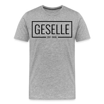 Compagnon fondé en 2026 - T-shirt bio Premium Homme - gris chiné - Devant - Damien (186cm)