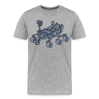 Curiosity, le Mars Rover 2 - T-shirt bio Premium Homme - gris chiné - Devant - Damien (186cm)
