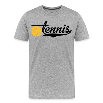 Tennis - Männer Premium Bio T-Shirt - Grau meliert - Vorne - Damien (186cm)