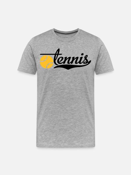 Tennis - Männer Premium Bio T-Shirt - Grau meliert