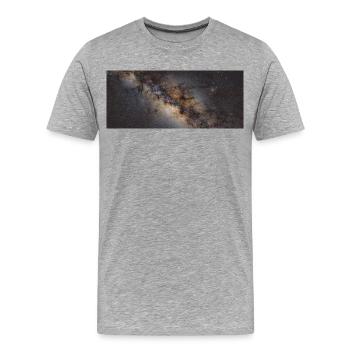Foto Tasse MilkyWay - Männer Premium Bio T-Shirt - Grau meliert - Vorne - Damien (186cm)