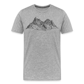 Sciliar Massif Dolomites Silhouette | Mountaineers - Men's Premium Organic T-Shirt - heather grey - Front - Damien (186cm)