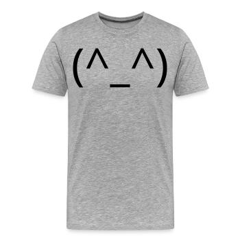 Joyeux Classique du Sourire des Émoticônes (^_^) - T-shirt bio Premium Homme - gris chiné - Devant - Damien (186cm)