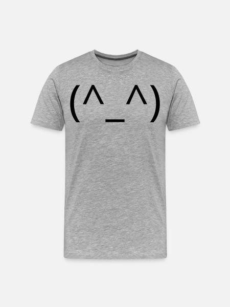 Happy Emoticon (^_^) Smile Classic - Men's Premium Organic T-Shirt - heather grey