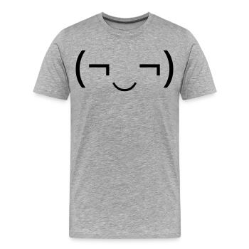 Émoticône espiègle (¬‿¬) sourire espiègle - T-shirt bio Premium Homme - gris chiné - Devant - Damien (186cm)