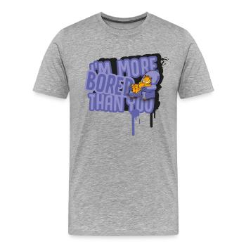 Garfield L’Ennui - T-shirt bio Premium Homme - gris chiné - Devant - Damien (186cm)