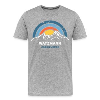 Watzmann Überquerung Berchtesgaden Bergsteiger - Männer Premium Bio T-Shirt - Grau meliert - Vorne - Damien (186cm)