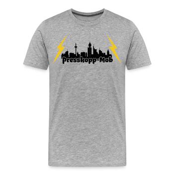 Presskopp Mob - ffm Skyline - Männer Premium Bio T-Shirt - Grau meliert - Vorne - Damien (186cm)