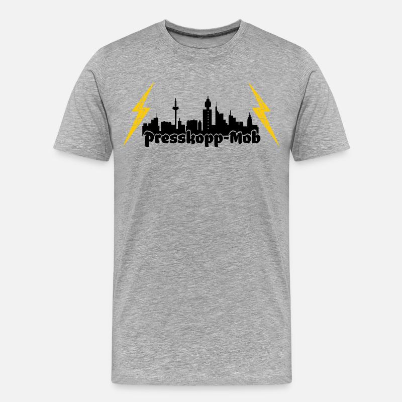 Presskopp Mob - ffm Skyline - Männer Premium Bio T-Shirt - Grau meliert