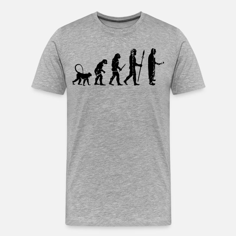 Fleischer Evolution - Männer Premium Bio T-Shirt - Grau meliert