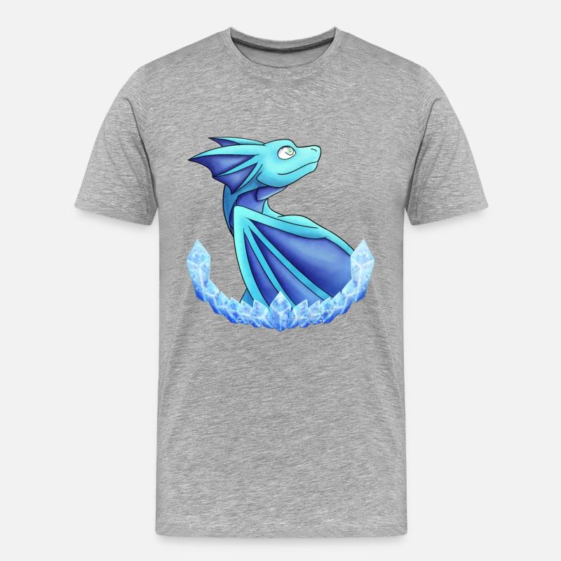 Frost-Drache - Männer Premium Bio T-Shirt - Grau meliert