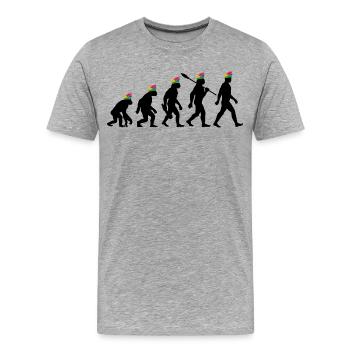 Homo Carnival | Evolution of Fools, Shrovetide - Men's Premium Organic T-Shirt - heather grey - Front - Damien (186cm)