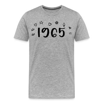 1965 Anniversary 1965 Retro 1965 - Men's Premium Organic T-Shirt - heather grey - Front - Damien (186cm)