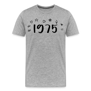 1975 Anniversary 1975 Retro 1975 - Men's Premium Organic T-Shirt - heather grey - Front - Damien (186cm)