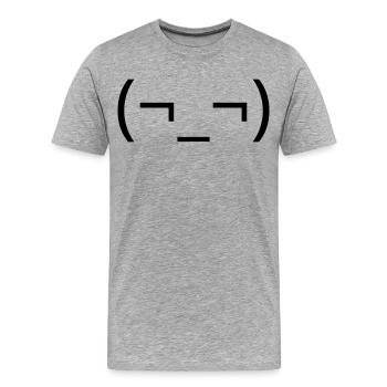 Émote d’agacement de la Garde Latérale Sèche (¬_¬) - T-shirt bio Premium Homme - gris chiné - Devant - Damien (186cm)
