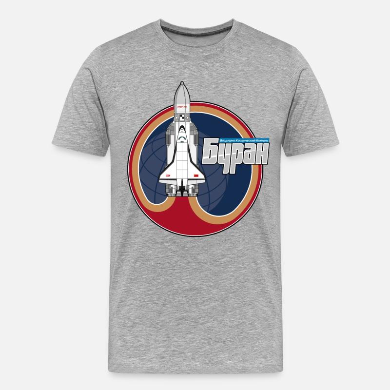 Buran Shuttle - Männer Premium Bio T-Shirt - Grau meliert