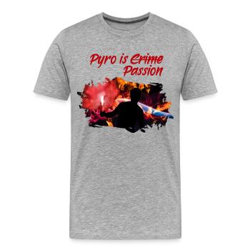 Pyro Football Ultras Fan Pyrotechnician Gift - Men's Premium Organic T-Shirt - heather grey - Front - Damien (186cm)