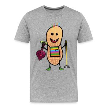 Cacahuètes Freak Bauer Bio Bio-Légumes Culture - T-shirt bio Premium Homme - gris chiné - Devant - Damien (186cm)