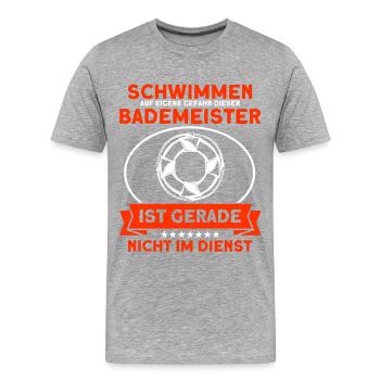 Bademeister Schwimmbad Lifeguard Rettungsschwimmer - Männer Premium Bio T-Shirt - Grau meliert - Vorne - Damien (186cm)