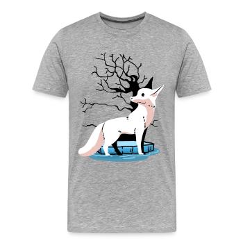 Wildtiere Arktis Nordpol Fuchs Füchse Kind Polar - Männer Premium Bio T-Shirt - Grau meliert - Vorne - Damien (186cm)
