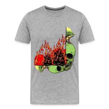 Planet Erde Klimawandel Umwelt Natur Skull Ende - Männer Premium Bio T-Shirt - Grau meliert - Vorne - Damien (186cm)