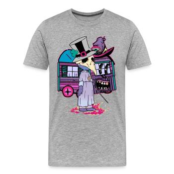 Wizard Witchcraft Witches Fantasy Magic Magical Raven - Men's Premium Organic T-Shirt - heather grey - Front - Damien (186cm)