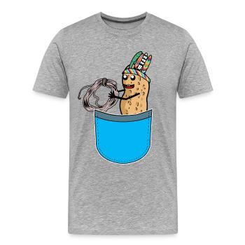 Erdnuss Hippie Tasche Erdnüsse witzig - Männer Premium Bio T-Shirt - Grau meliert - Vorne - Damien (186cm)