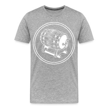 Bierfass Bier Brauerei - Männer Premium Bio T-Shirt - Grau meliert - Vorne - Damien (186cm)