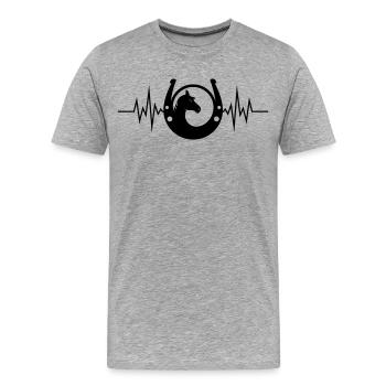 Pferd uni Herzfrq - Männer Premium Bio T-Shirt - Grau meliert - Vorne - Damien (186cm)