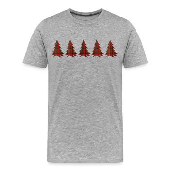 Forêt Tartan Arbres - T-shirt bio Premium Homme - gris chiné - Devant - Damien (186cm)
