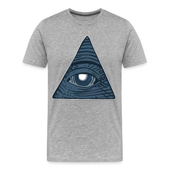 Illuminati Alles sehendes Auge Geschenk Idee - Männer Premium Bio T-Shirt - Grau meliert - Vorne - Damien (186cm)