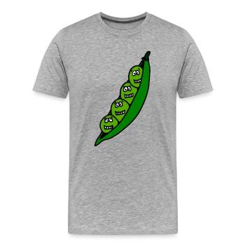 Pois pod enfants mignons mignon cadeau drôle - T-shirt bio Premium Homme - gris chiné - Devant - Damien (186cm)